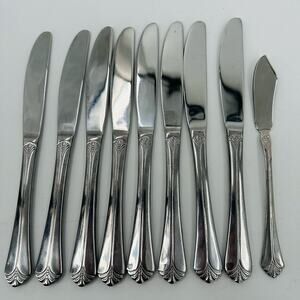 Towle SANTA BARBARA Stainless Dinner Knives + 1 Butter Knife China Silverware 8